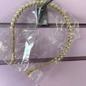 Gold with pearl beads headband